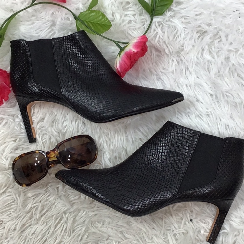 TED BAKER Beriini leather ankle black booties size 38.5